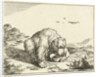 Sitting Bear, from the front, one leg to a bowl by Marcus Gerards I