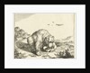 Sitting Bear, from the front, one leg to a bowl by Marcus Gerards I