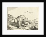 Sitting Bear, from the front, one leg to a bowl by Marcus Gerards I