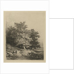 Figures at a forest edge by Remigius Adrianus Haanen