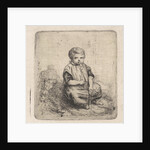 Little boy blowing on a whistle by Theodore Schaepkens