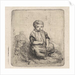 Little boy blowing on a whistle by Theodore Schaepkens