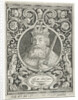 Portrait of Charlemagne in medallion inside rectangular frame with ornaments by Anonymous