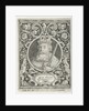 Portrait of Charlemagne in medallion inside rectangular frame with ornaments by Anonymous