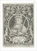 Portrait of Charlemagne in medallion inside rectangular frame with ornaments by Anonymous