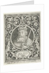 Portrait of Charlemagne in medallion inside rectangular frame with ornaments by Anonymous