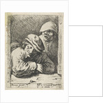 Three farmers at a window by Frans van den Wijngaerde