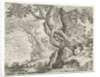 Sleeping Shepherd near a big tree, Roelandt Savery by Marcus Christoph Sadeler