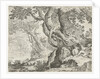 Sleeping Shepherd near a big tree, Roelandt Savery by Marcus Christoph Sadeler
