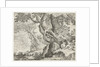 Sleeping Shepherd near a big tree, Roelandt Savery by Marcus Christoph Sadeler