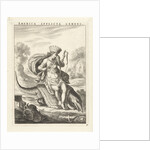 Female personification of America as a woman with headdress of feathers and bows, sitting on a caiman by Claes Jansz. Visscher II