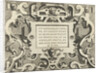 Cartouche with a quote from Cicero by Gerard de Jode