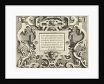Cartouche with a quote from Cicero by Gerard de Jode