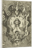 Cartouche with the head of a woman wearing three shells in her hair by Hieronymus Cock