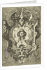 Cartouche with the head of a woman wearing three shells in her hair by Hieronymus Cock