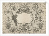 Cartouche surrounded by grotesques by Hieronymus Cock