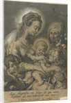 Mary with Child and John the Baptist as a child with Anna by Schelte Adamsz. Bolswert