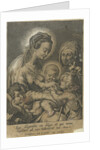 Mary with Child and John the Baptist as a child with Anna by Schelte Adamsz. Bolswert