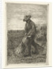Man binds sheaf on field with corn by Johanna Henriëtte Besier