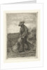 Man binds sheaf on field with corn by Johanna Henriëtte Besier