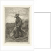 Man binds sheaf on field with corn by Johanna Henriëtte Besier