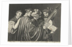 Three men, woman and boy singing and playing musical instruments by Hendrick Danckerts