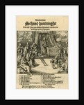 Title print of the pamphlet in 1618, entitled Wonderlijcke School houdinghe Mr by Anonymous