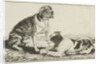 Two resting dogs by Jan van den Hecke I