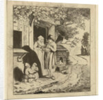 Man at the door of an inn by Marie Lambertine Coclers