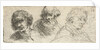 Portrait Study of three men by Jan Chalon