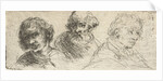 Portrait Study of three men by Jan Chalon