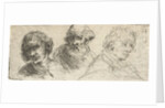 Portrait Study of three men by Jan Chalon