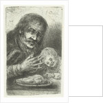 Man and child at the dinner table by Jan Chalon