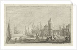 View of harbor fortifications by Anonymous