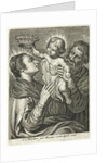 Joseph with Christ Child crown put on head of Mary by Martinus van den Enden