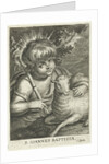 John the Baptist as a child with cross banner and lamb by Cornelis Galle II