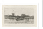 River view with fishing by Willem Roelofs I