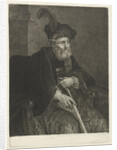 Portrait of an unknown old man in a chair by Philips Koninck