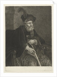 Portrait of an unknown old man in a chair by Philips Koninck