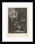 The angel leaves Tobias and his family by Rembrandt Harmensz. van Rijn