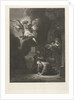 The angel leaves Tobias and his family by Rembrandt Harmensz. van Rijn
