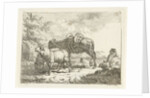 Shepherd with sheep and a donkey by Frédéric Théodore Faber