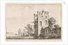 Square tower on the waterfront, Anthonie Waterloo, Justus Danckerts by Cornelis Danckerts II