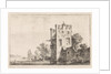 Square tower on the waterfront, Anthonie Waterloo, Justus Danckerts by Cornelis Danckerts II