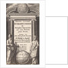 Globe with two scholars by Abraham Elzevier I