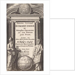 Globe with two scholars by Abraham Elzevier I