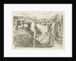 Milkmaid with cow by Jan van Ossenbeeck