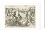 Milkmaid with cow by Jan van Ossenbeeck