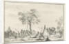 encampment with a pointed tent by Hendrik Hoogers