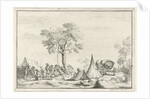 encampment with a pointed tent by Hendrik Hoogers